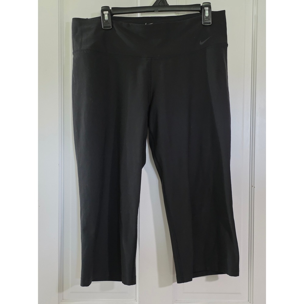Nike Dri-FIT Womens Black Cropped Leggings Capri Athletic Pants 440680-010 Large
